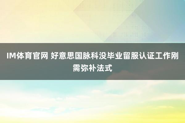 IM体育官网 好意思国脉科没毕业留服认证工作刚需弥补法式