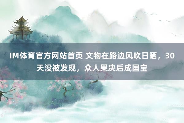 IM体育官方网站首页 文物在路边风吹日晒，30天没被发现，众人果决后成国宝