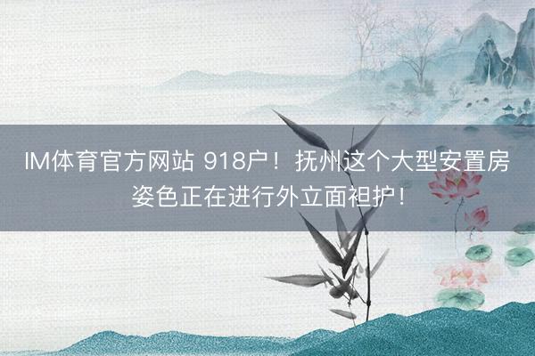 IM体育官方网站 918户！抚州这个大型安置房姿色正在进行外立面袒护！